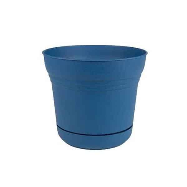 matt blue flower pot 087404003486 - hands garden center